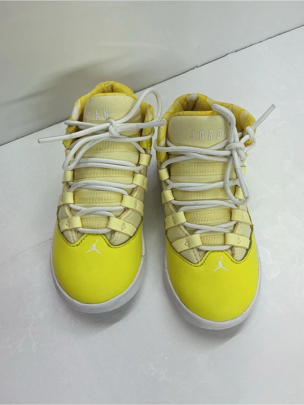 Jordan Kids Yellow High-Top Sneakers with White Sole